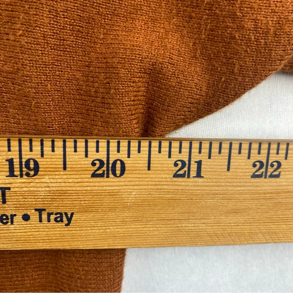 Jones New York Rust Orange Wide Ribbed Trim Open Front Duster Cardigan Women XL
